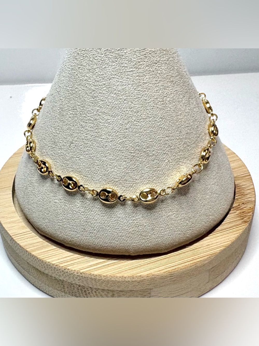 14k gold filled mariner puff link style bracelet!
